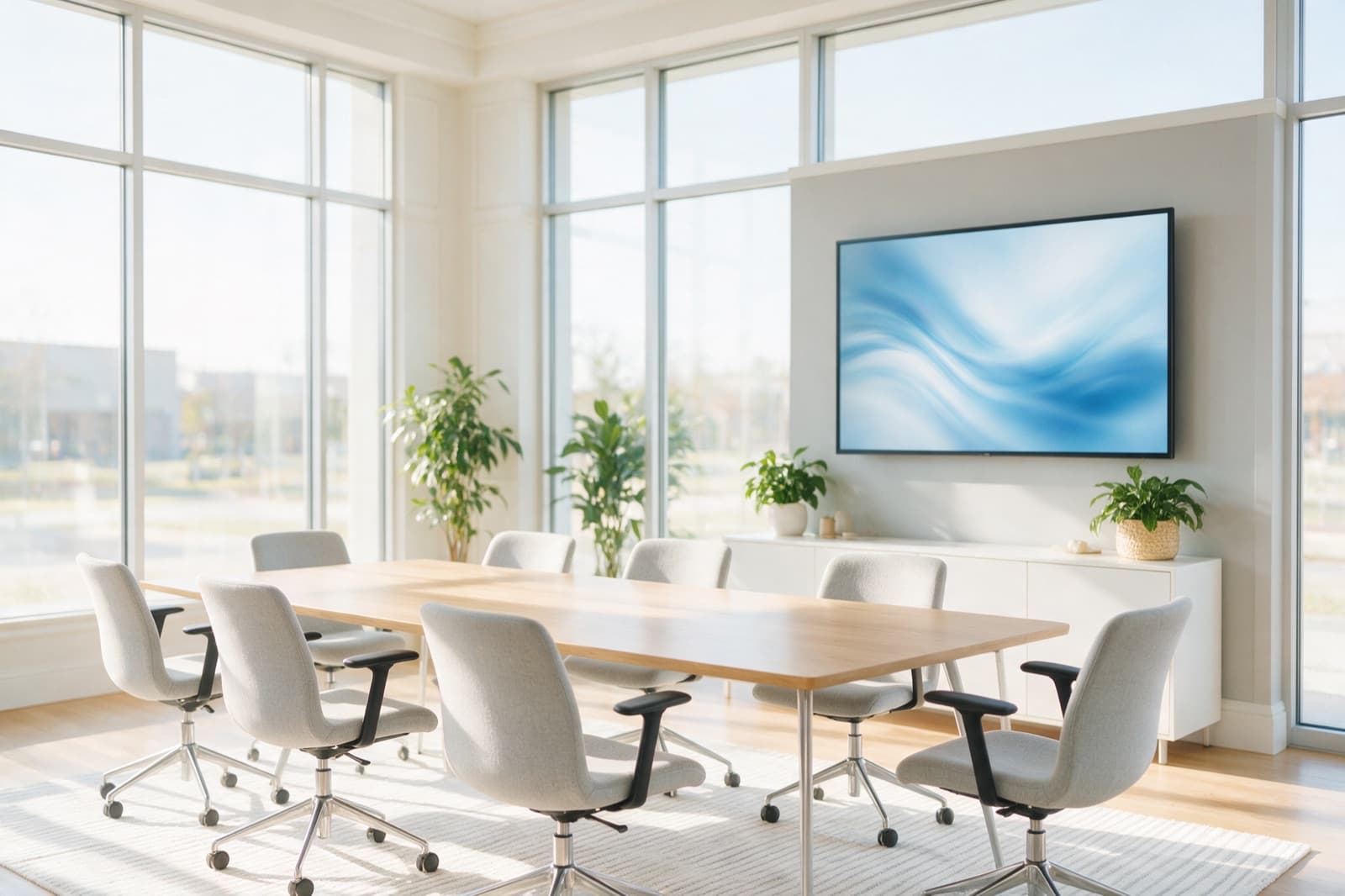 A bright modern meeting room